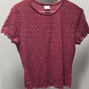 No Boundaries Maroon Textured Short Sleeve Tee